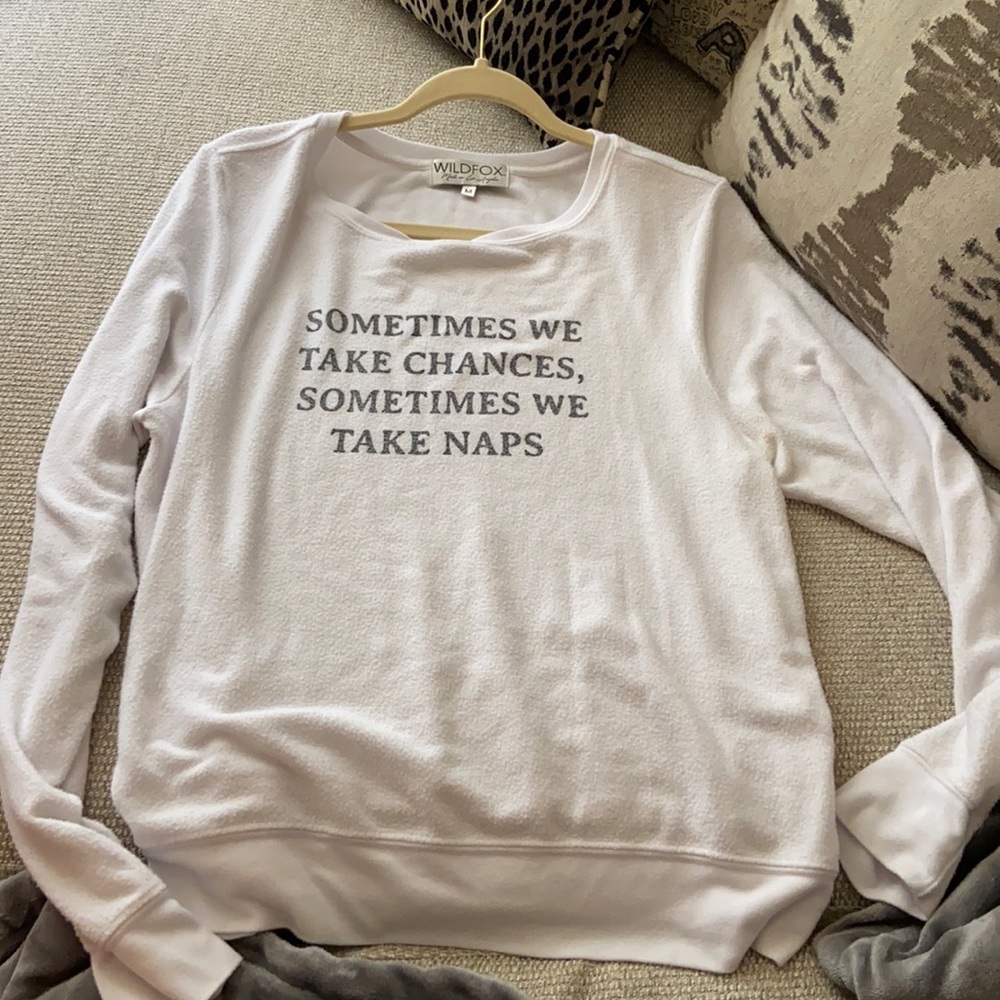 Wildfox white long sleeve size medium